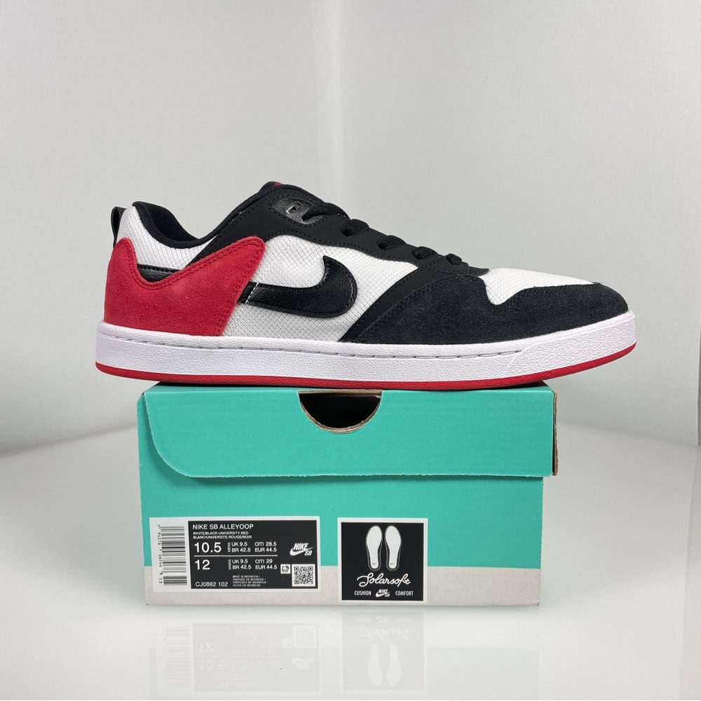 Nike SB Alleyoop Black Toe Chicago Red White Black CJ0882-102 Mens Size 10.5